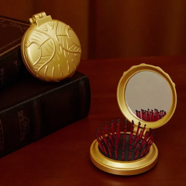Cepillo Compacto con Espejo Snitch Dorada - Harry Potter