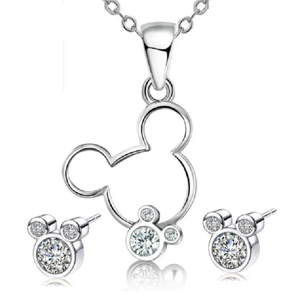 Set de Collar y Aretes con Mickey Brillante