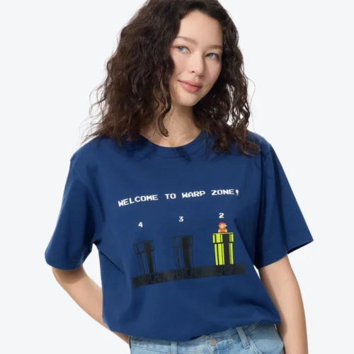 UT Archive Super Mario Graphic T-Shirt Blue 480927 | Camiseta Nintendo 4 Polo Unisex UT Archive Super Mario - Warp Zone
