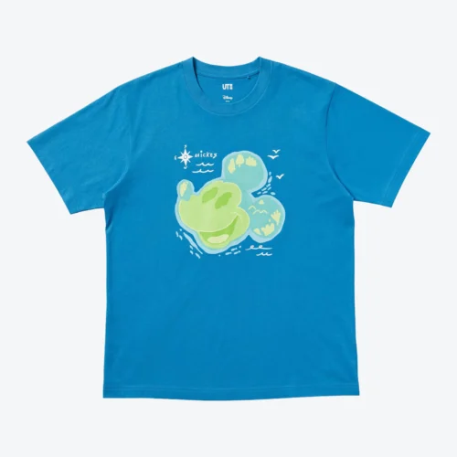 Disney Mickey Face UT Graphic T-Shirt Blue UNIQLO Polo Unisex Disney’s UT - Mickey Face